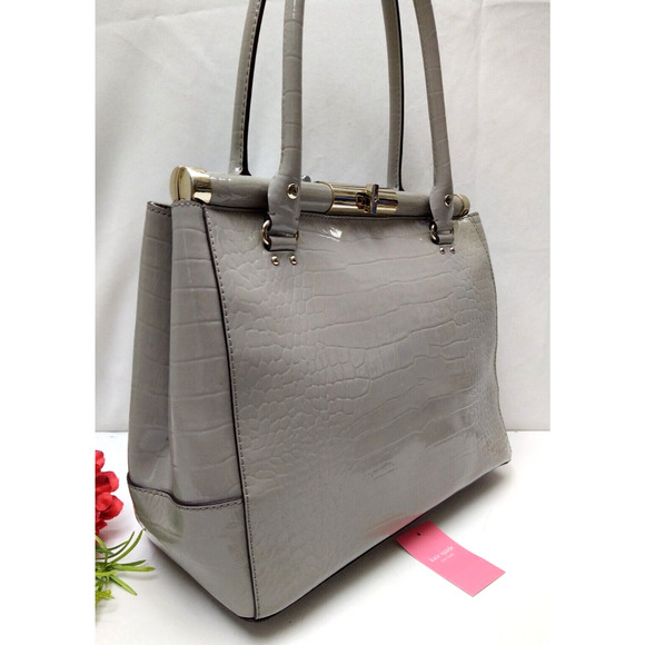 Kate Spade New York Knightsbridge Constance Soft Taupe Patent Satchel Bag - $698 - Picture 2 of 16